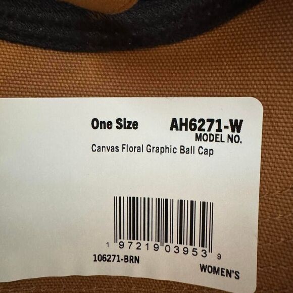 Carhartt Women's Tan adjustable baseball cap with gray embroidered floral logo - Picture 7 of 8